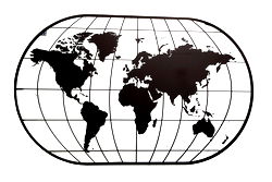 Large World Map Mirror, 100cm Large World Map Mirror, 100cm