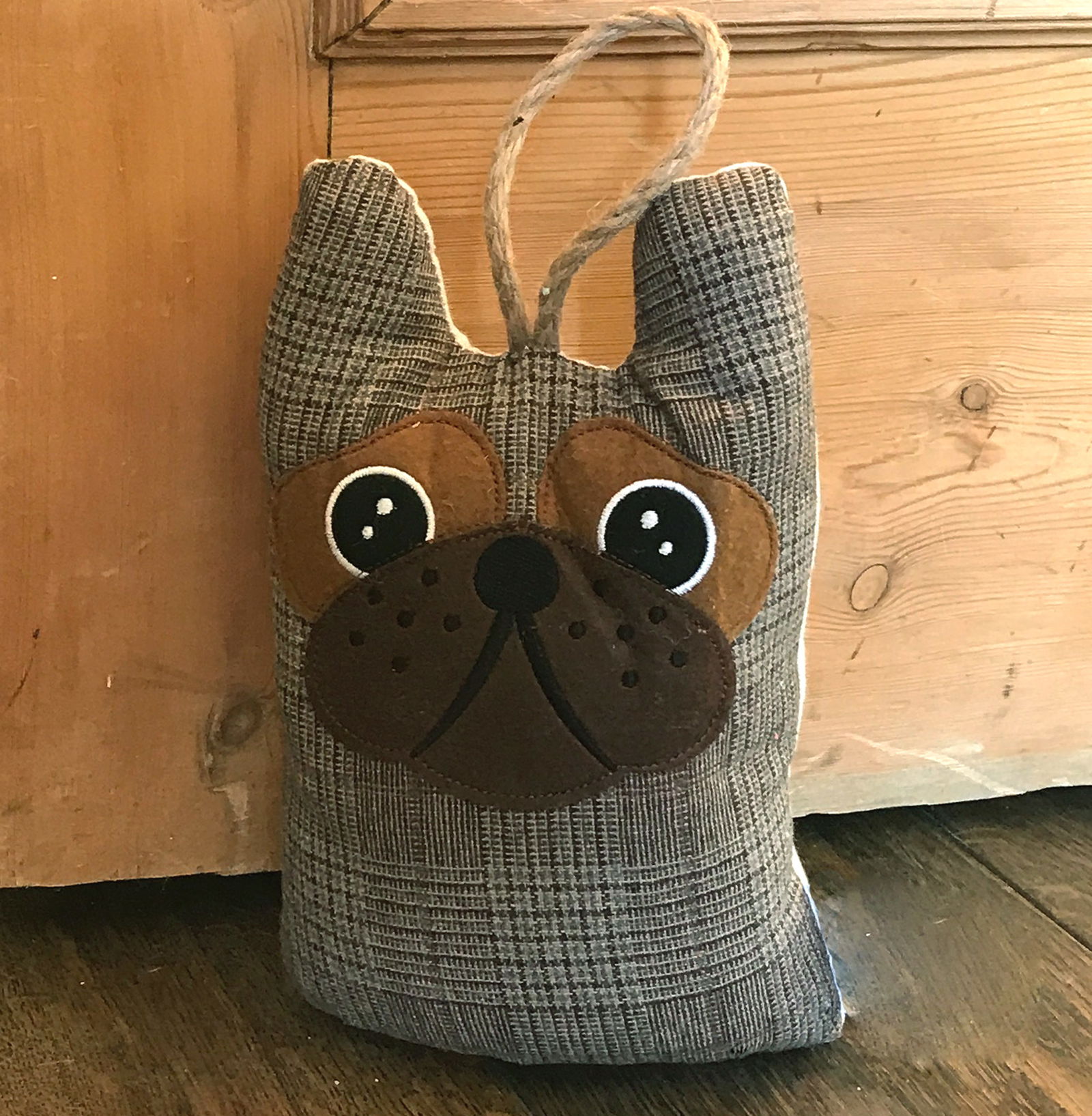 Dog Head Doorstop - Tweed Pattern Dog Head Doorstop - Tweed Pattern