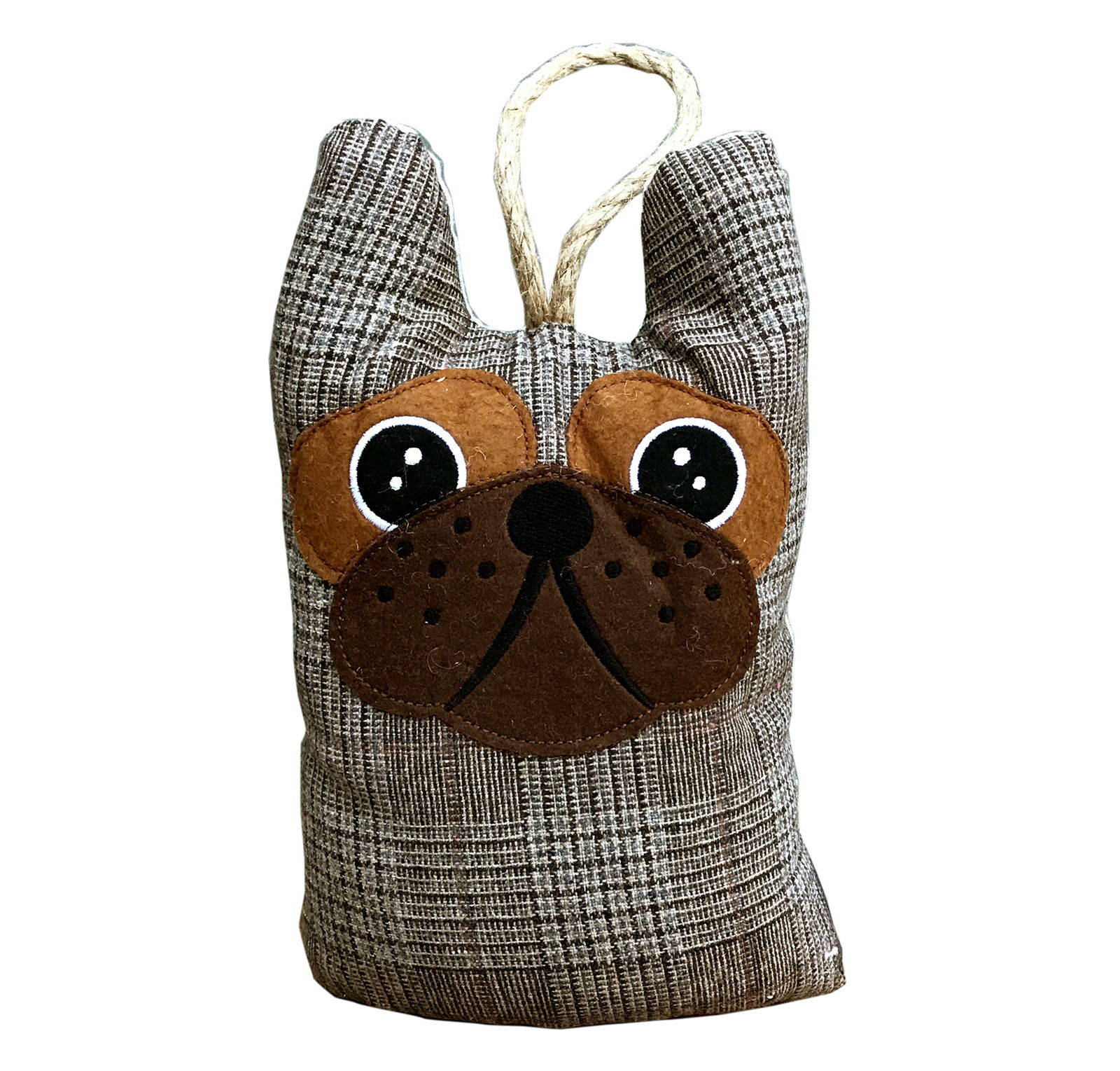Dog Head Doorstop - Tweed Pattern Dog Head Doorstop - Tweed Pattern