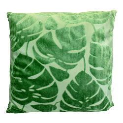 Green Embossed Leaf Cushion, 42cm Green Embossed Leaf Cushion, 42cm