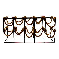 Ten Bottle Metal and Rope Wine Rack Freestanding Ten Bottle Metal and Rope Wine Rack Freestanding