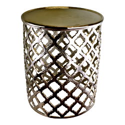 Decorative Silver Metal Side Table, Lattice design Decorative Silver Metal Side Table, Lattice design