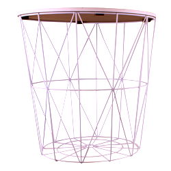 Circular Geometric Side Table White & Marble Effect Circular Geometric Side Table White & Marble Effect