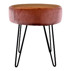 Pink Velvet Black Wire Leg Stool 35x40cm Pink Velvet Black Wire Leg Stool 35x40cm