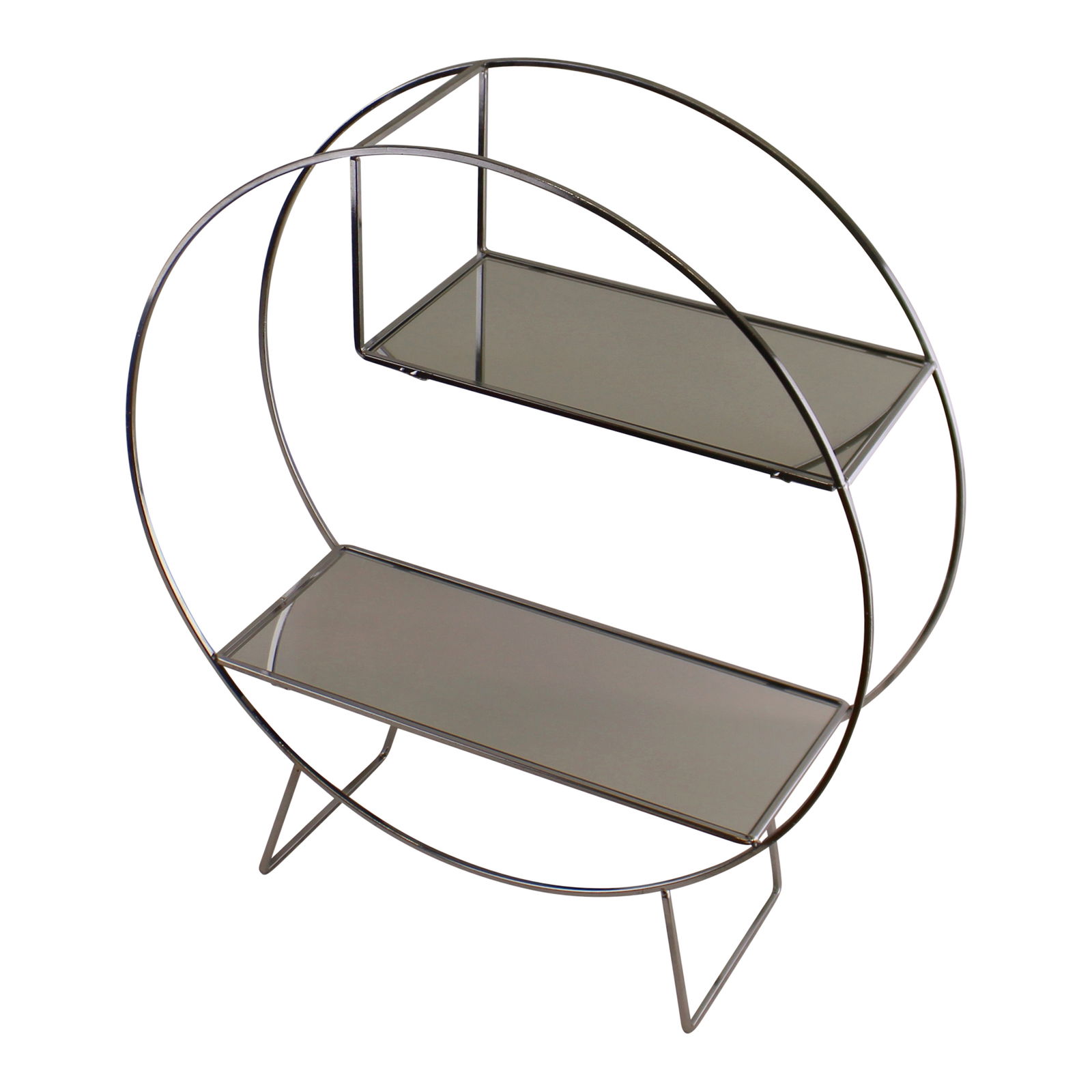 Silver Metal Freestanding Shelving Unit With Mirrored Shelves Silver Metal Freestanding Shelving Unit With Mirrored Shelves