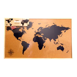 Framed Travel Corkboard Map, 90x60cm Framed Travel Corkboard Map, 90x60cm