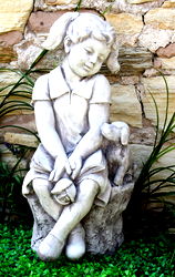 Stone Effect Girl Sitting On Stone Stone Effect Girl Sitting On Stone