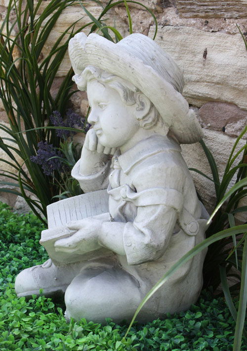 Stone Effect Boy Reading Stone Effect Boy Reading