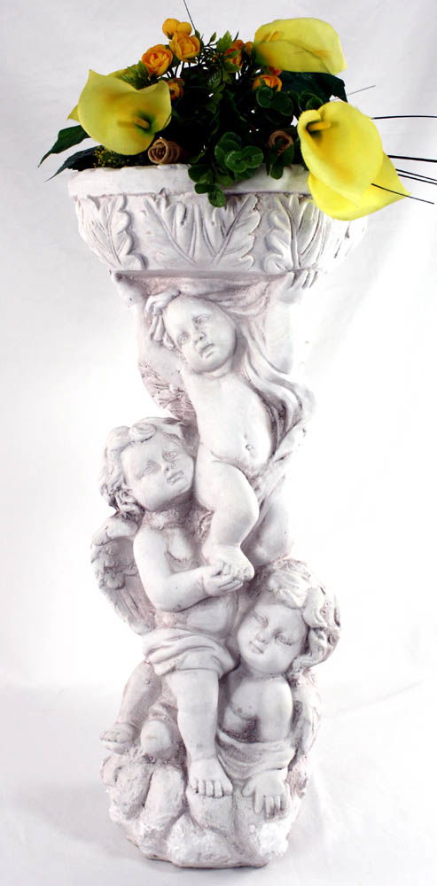 Stone Effect 3 Cherub Jardiniere Or Bird Bath Stone Effect 3 Cherub Jardiniere Or Bird Bath