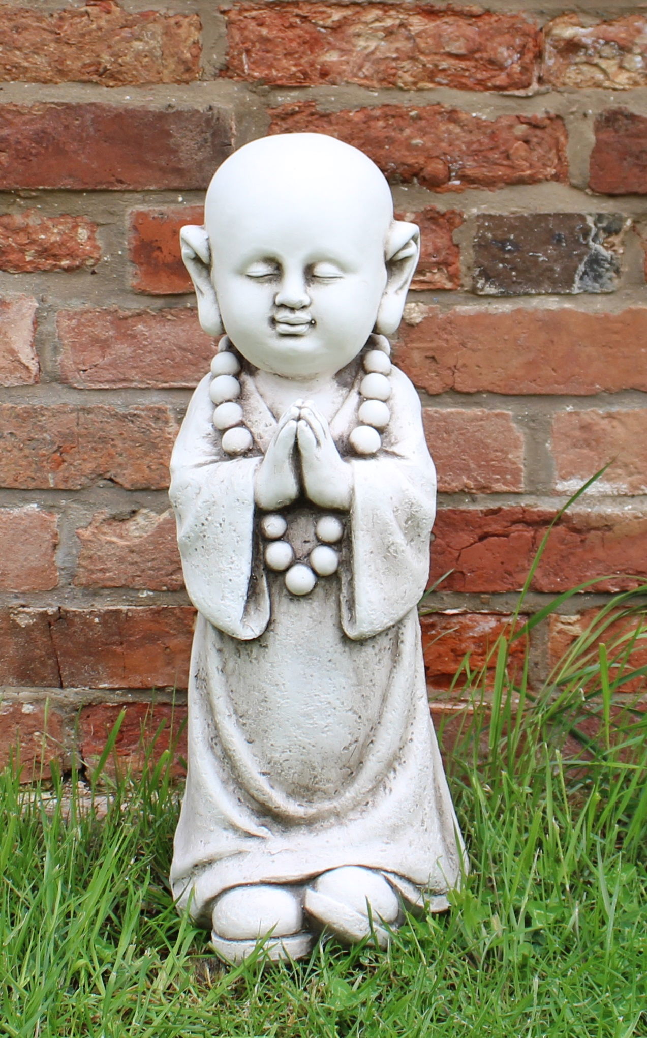 Stone Effect Garden Ornament, Monk Praying Stone Effect Garden Ornament, Monk Praying