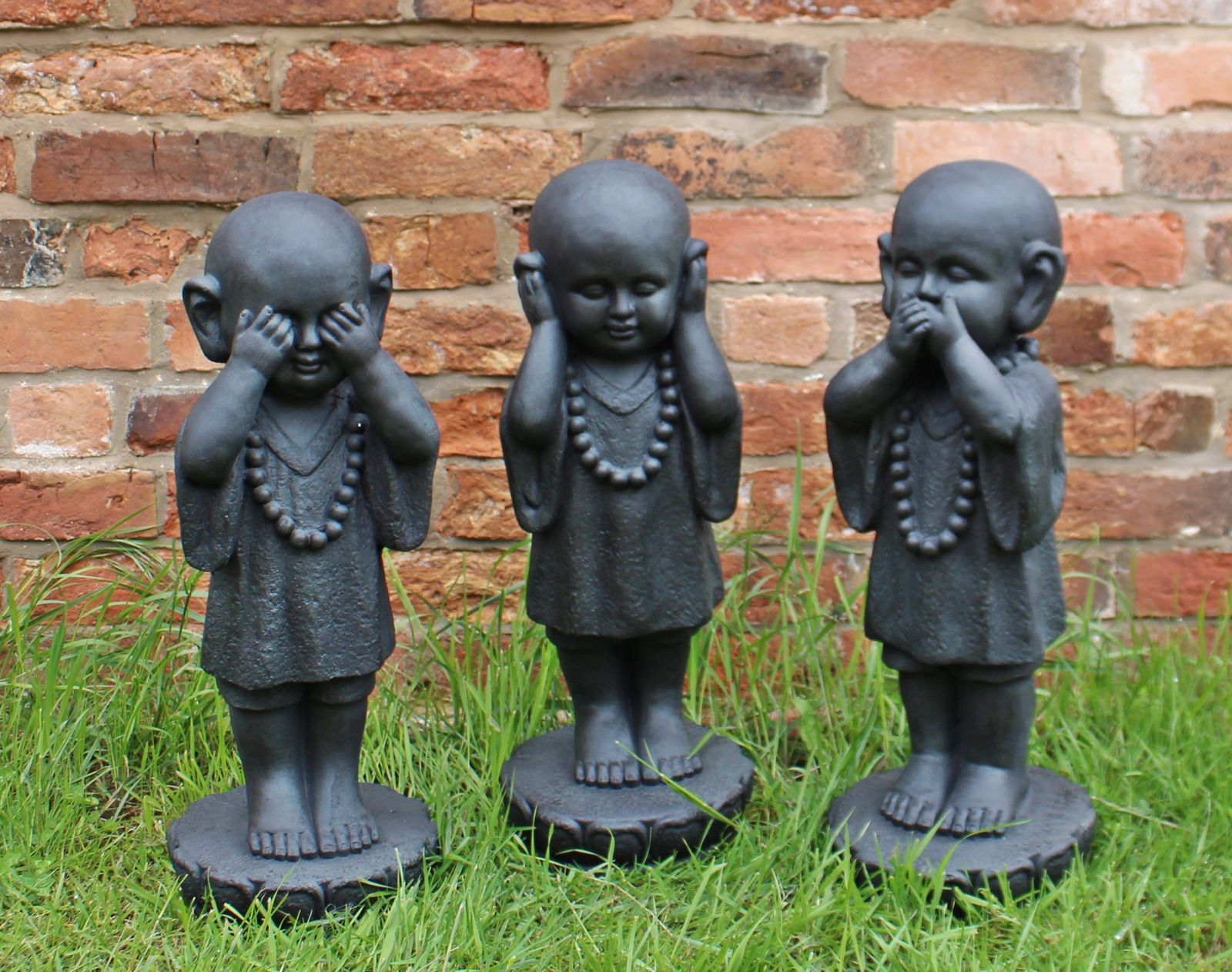 Set Of 3 Stone Effect See No Evil, Hear No Evil, Speak No Evil Monks Set Of 3 Stone Effect See No Evil, Hear No Evil, Speak No Evil Monks