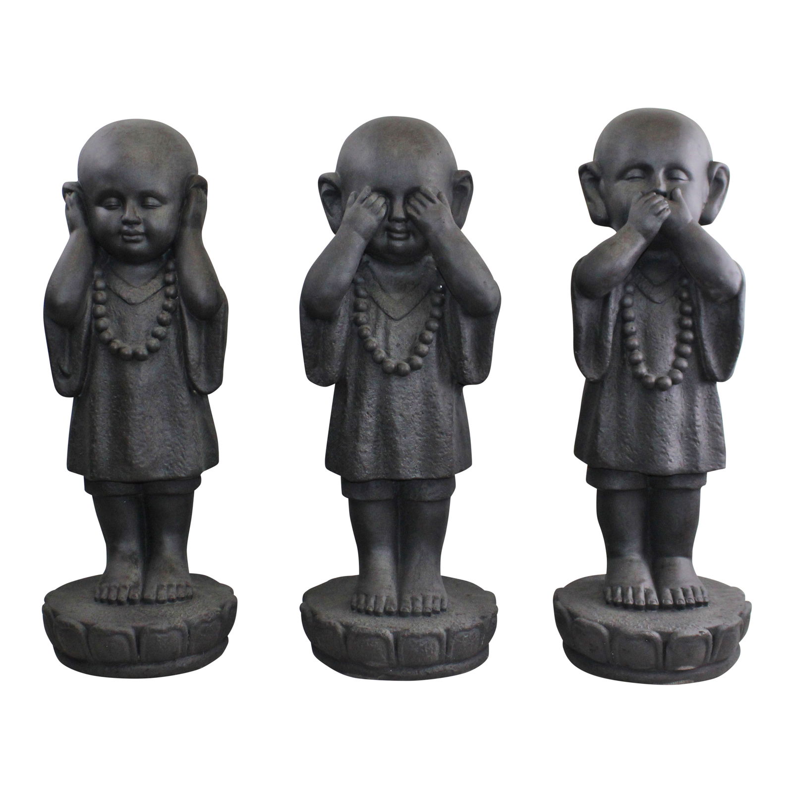 Set Of 3 Stone Effect See No Evil, Hear No Evil, Speak No Evil Monks Set Of 3 Stone Effect See No Evil, Hear No Evil, Speak No Evil Monks