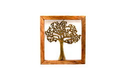 Gold Wall Hanging Tree In Wooden Frame Gold Wall Hanging Tree In Wooden Frame