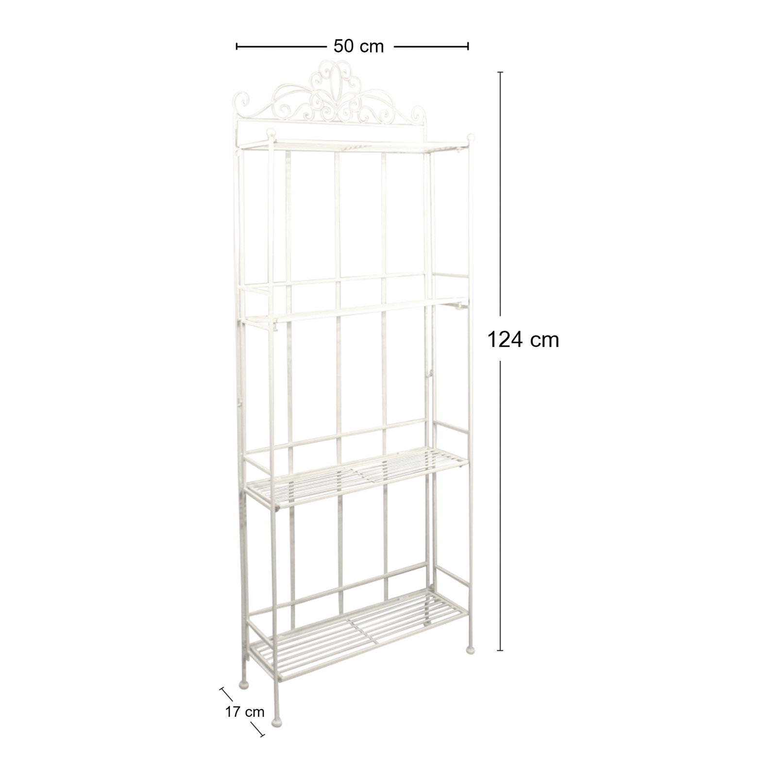Cream Scroll 4 Tier Standing Rack Cream Scroll 4 Tier Standing Rack