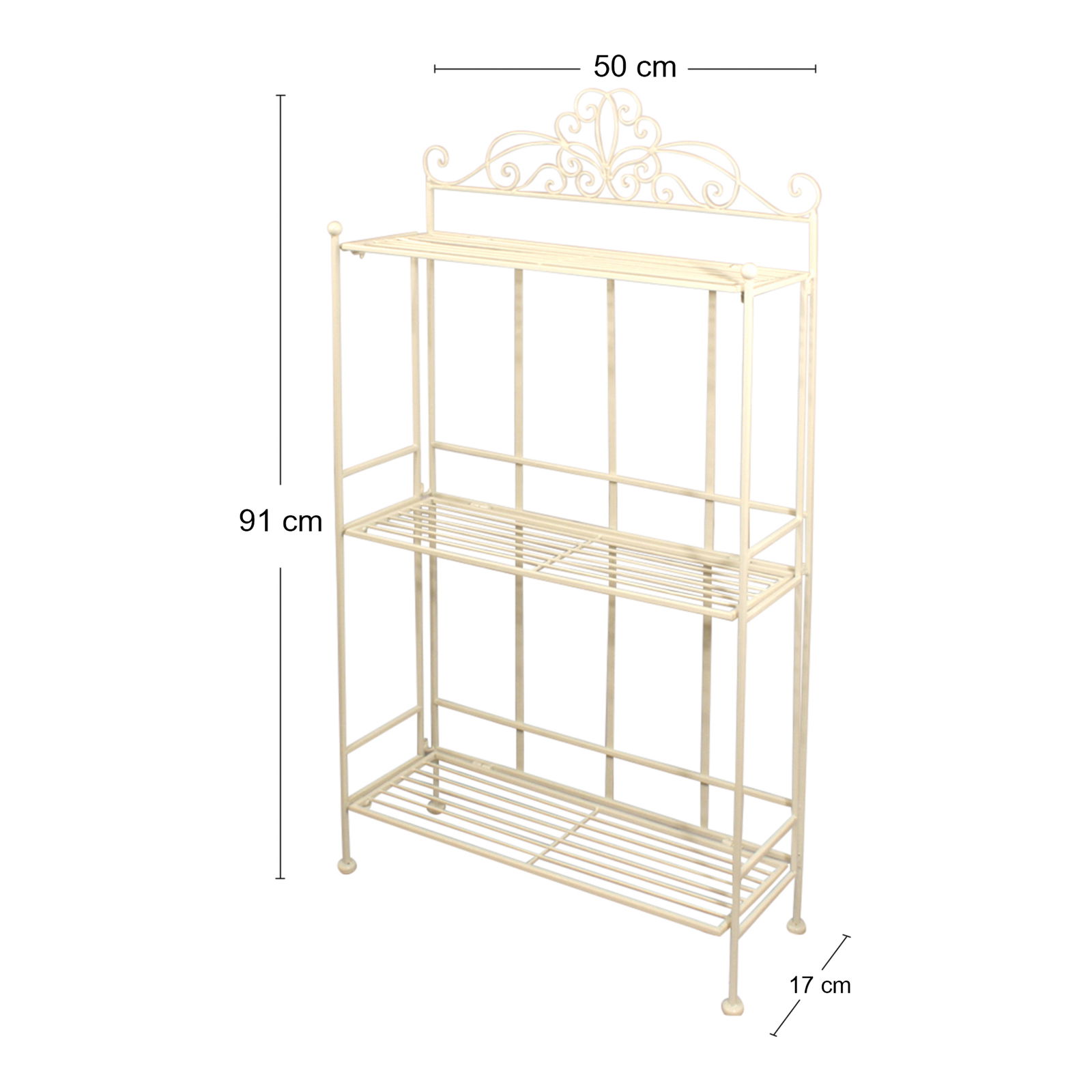 Cream Scroll 3 Tier Standing Rack Cream Scroll 3 Tier Standing Rack