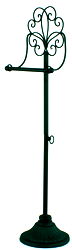 Black Scroll Standing Toilet Roll Holder Black Scroll Standing Toilet Roll Holder