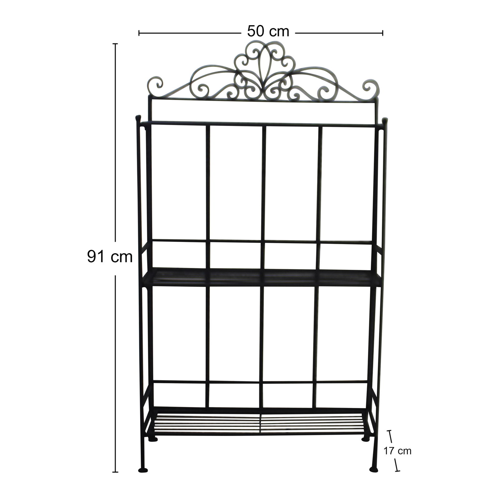 Black Scroll 3 Tier Standing Rack Black Scroll 3 Tier Standing Rack