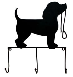 Set Of 3 Wall Hooks With Dog And Lead Set Of 3 Wall Hooks With Dog And Lead