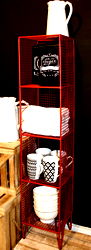 4 Tier Square Shelf Unit Red 4 Tier Square Shelf Unit Red