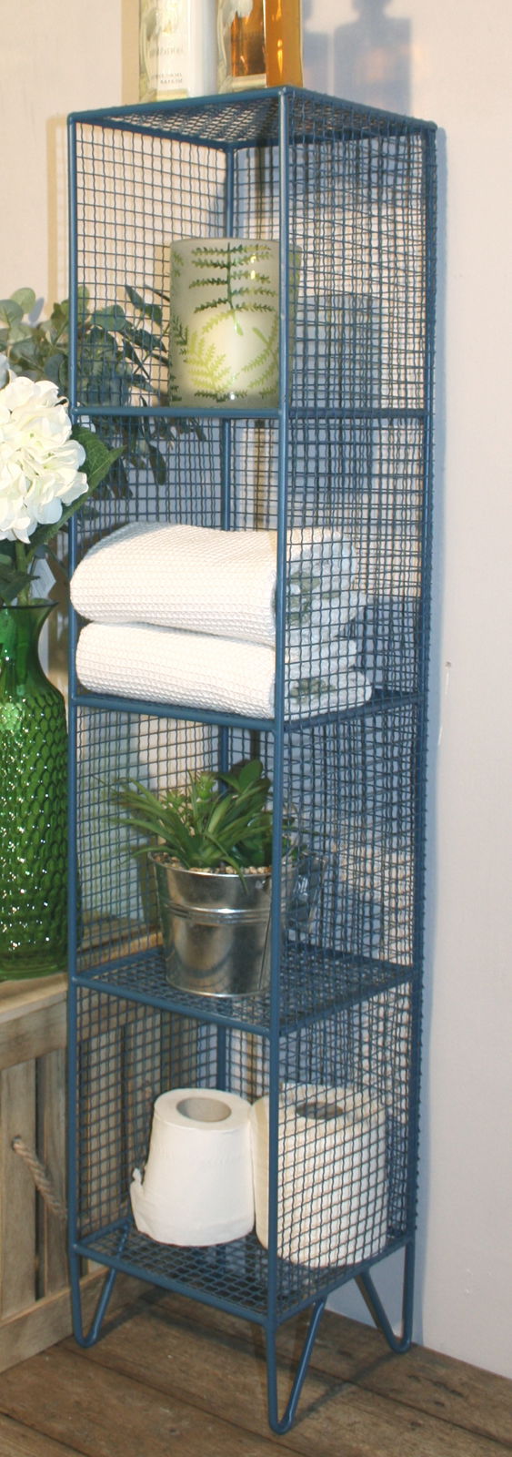 4 Tier Square Shelf Unit Blue 4 Tier Square Shelf Unit Blue