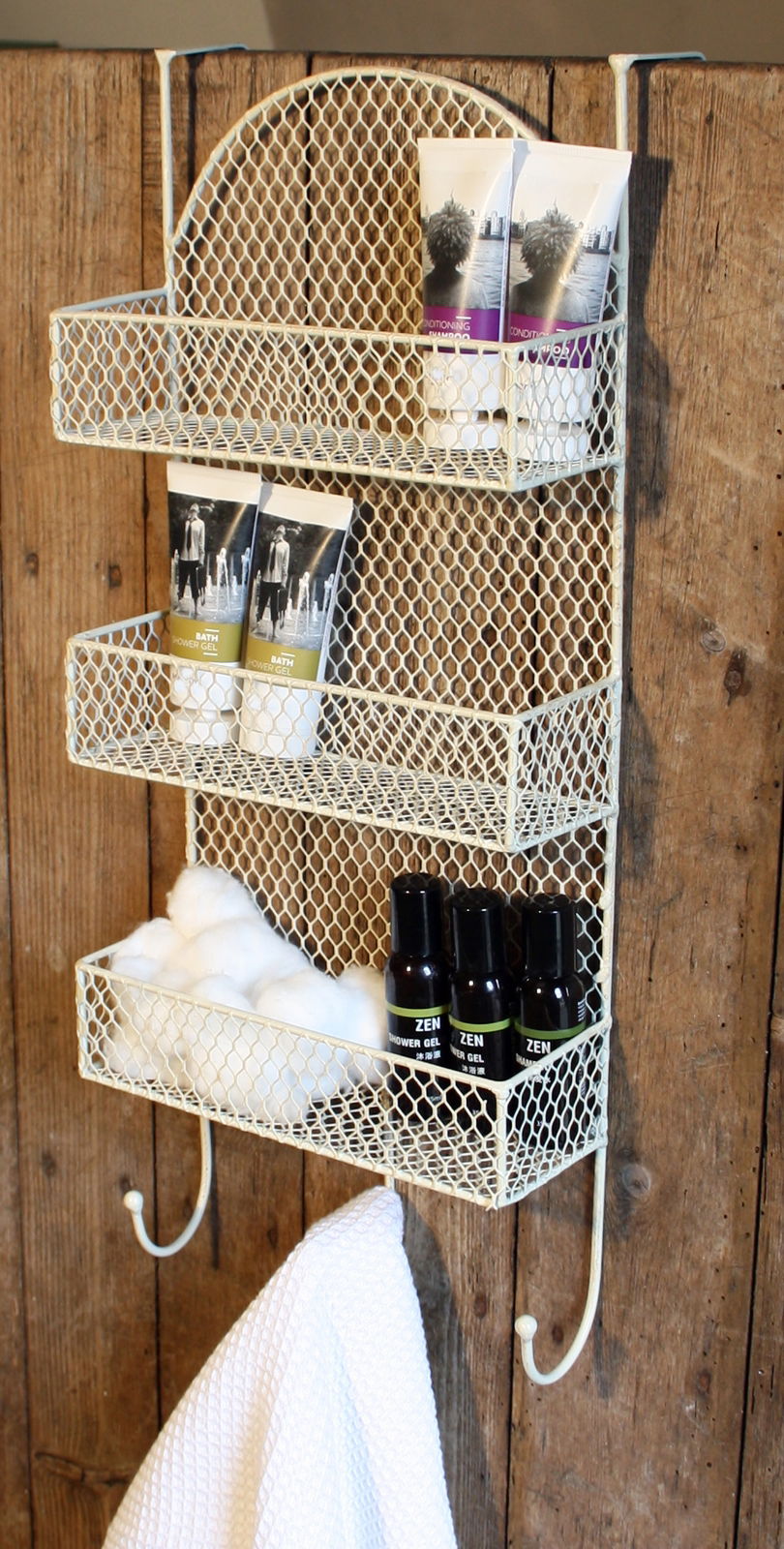 3 Tier Overdoor Shelf and Hooks Cream 3 Tier Overdoor Shelf and Hooks Cream