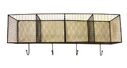 4 Basket And Hook Wall Unit Black 4 Basket And Hook Wall Unit Black