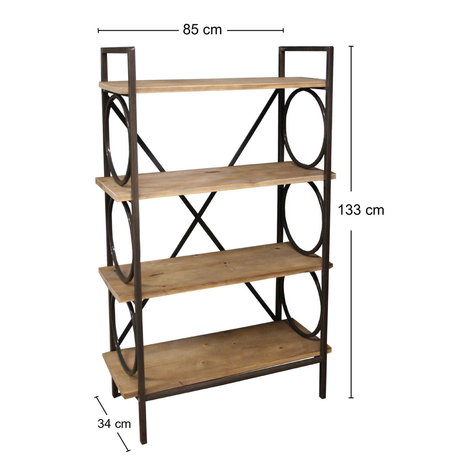 Industrial Style Free Standing Shelving Unit, 4 Shelves Industrial Style Free Standing Shelving Unit, 4 Shelves