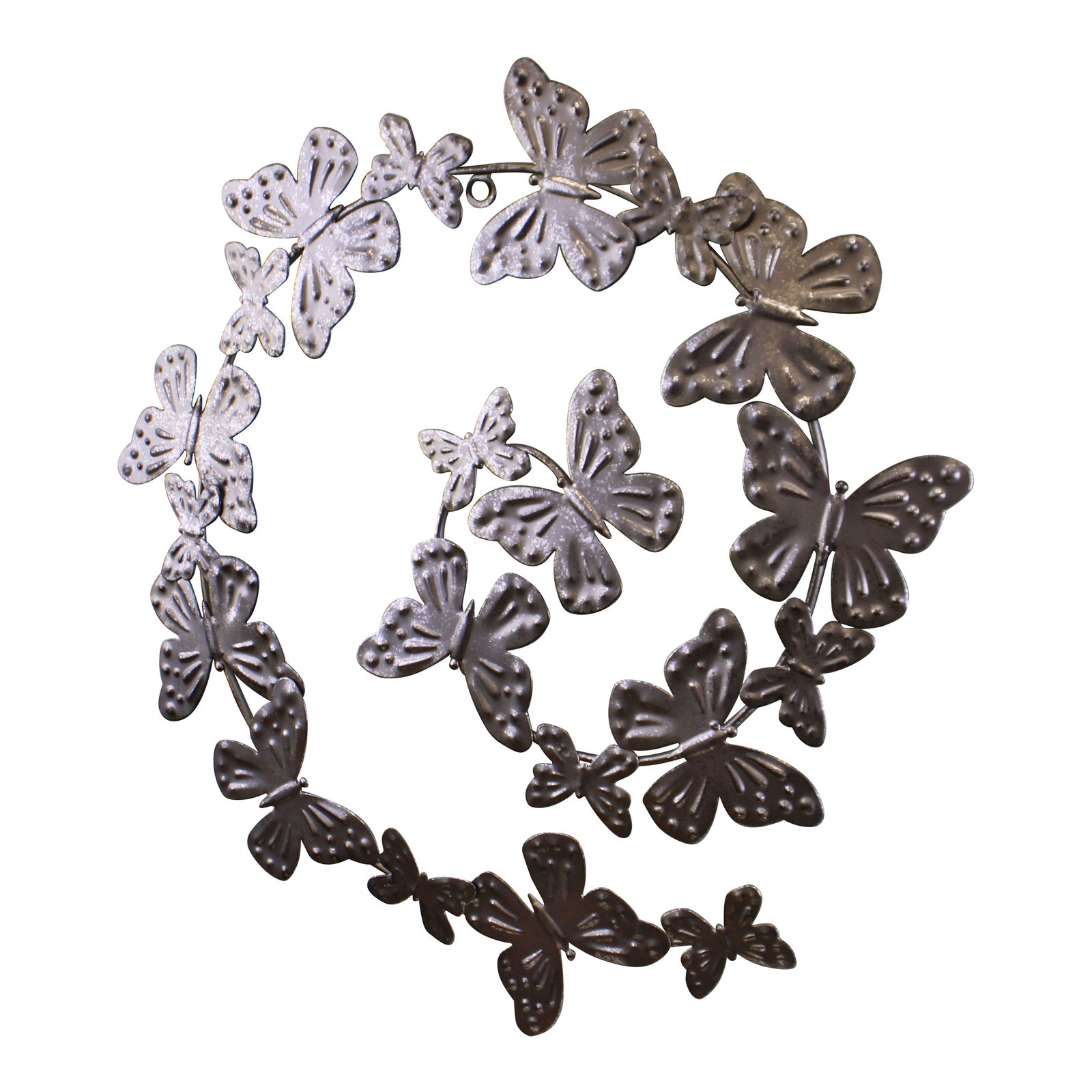 Silver Metal Swirl Wall Decoration, Butterfly Design Silver Metal Swirl Wall Decoration, Butterfly Design