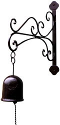 Decorative Black Metal Bell With Wall Bracket Decorative Black Metal Bell With Wall Bracket