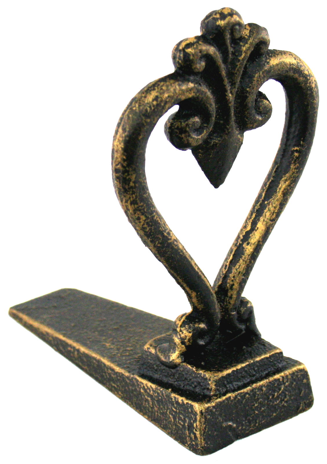 Black & Gold Metal Door Wedge With Heart Design Black & Gold Metal Door Wedge With Heart Design