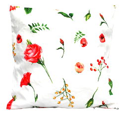 White Cushion With Floral Decor White Cushion With Floral Decor